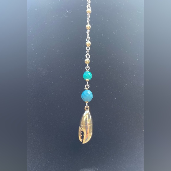 Cole Haan retired Two tone long Y necklace with precious stones and claw charm - Picture 7 of 7